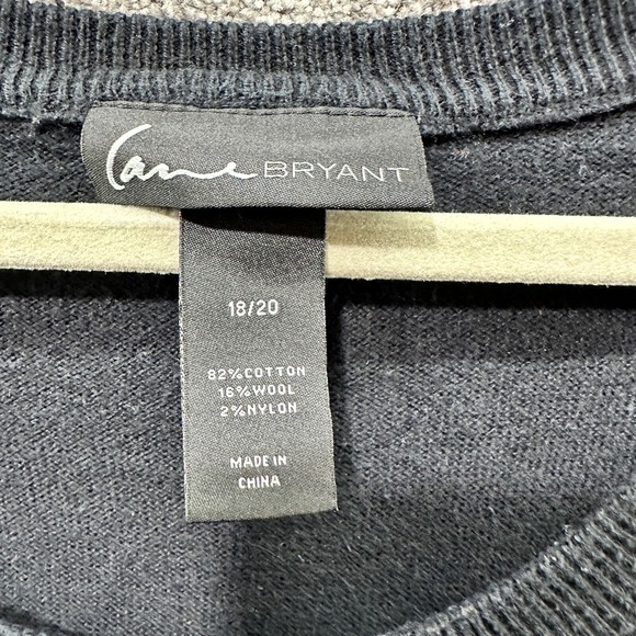 Lane Bryant Pullover‎ Sweater Women 18/20 Black Geometric Bedazzled Scoop Neck - Picture 11 of 12